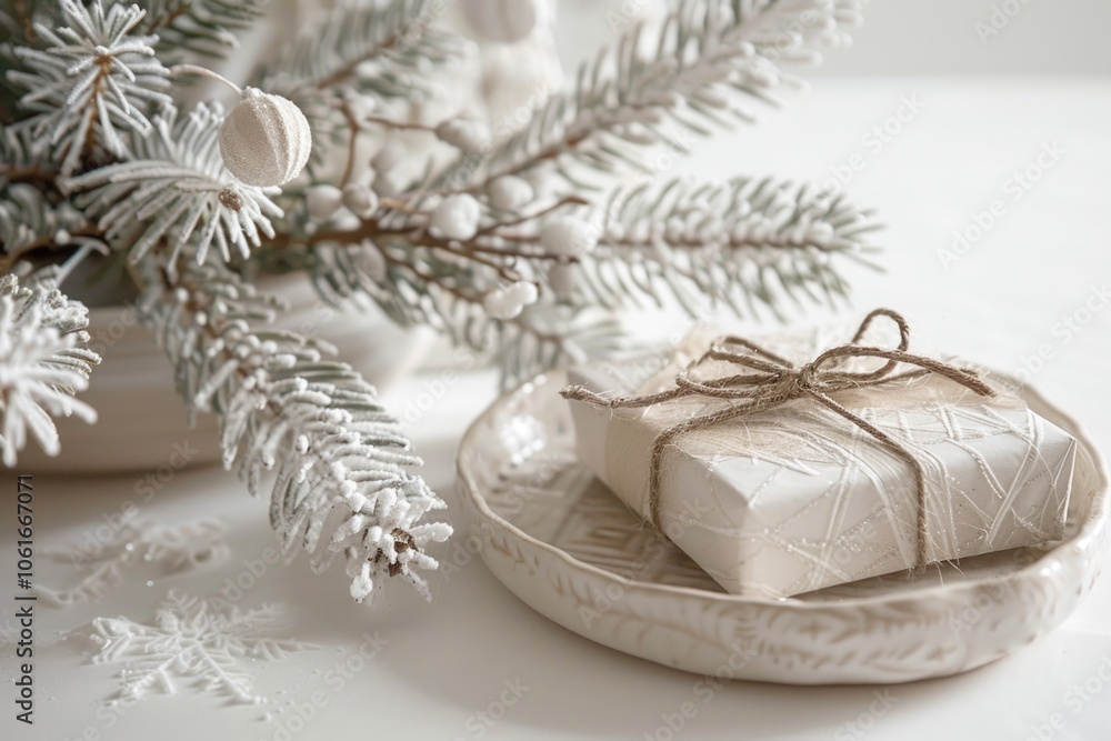 A festive scene featuring wrapped presents and a pine tree, suitable for holiday or winter-themed designs A festive scene featuring wrapped presents and a pine tree, suitable for holiday or winter-themed designs