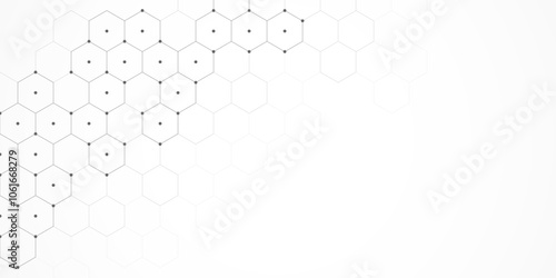 Vector illustration of hexagons pattern. Geometric abstract background with simple hexagonal elements. Creative idea for medical, technology or science design