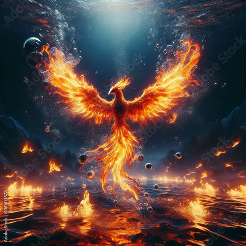 Phoenix burning in water