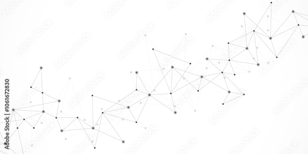 Vector illustration of minimalistic design with connecting the dots and lines. Abstract geometric background of science and technology concept Vector illustration of minimalistic design with connecting the dots and lines. Abstract geometric background of science and technology concept