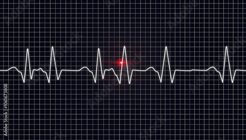 Electrocardiogram (ECG), heart wave, heart attack, cardiogram report isolated with white shades, png photo