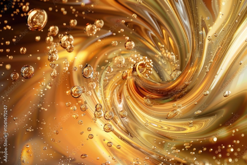 A close-up shot of swirling liquid with air bubbles A close-up shot of swirling liquid with air bubbles