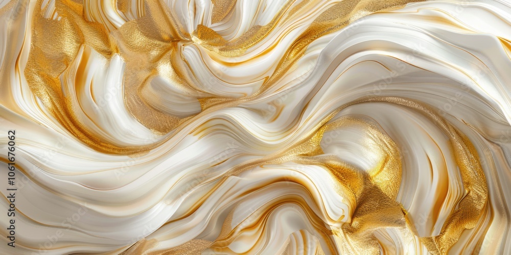 A detailed view of polished gold and white marble A detailed view of polished gold and white marble