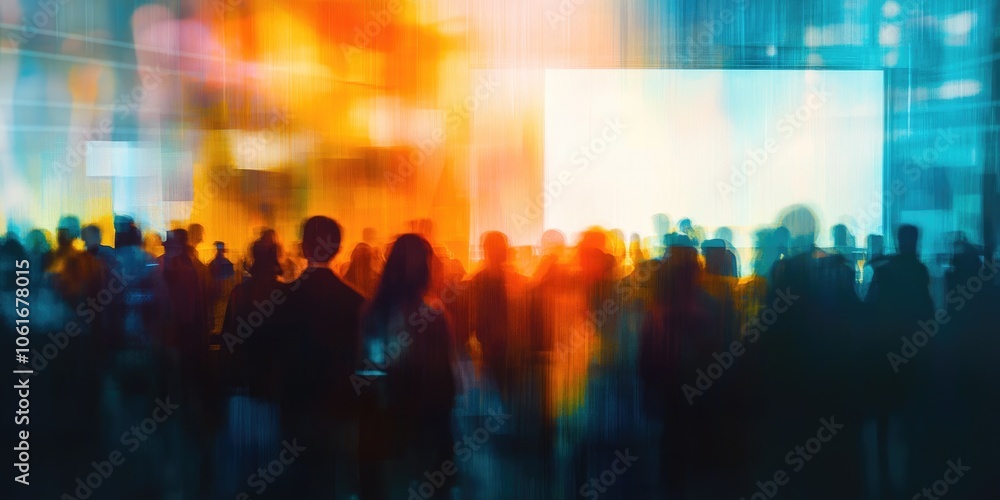 A press conference depicted with a crowd of blurred attendees and soft, ambient lighting for a professional, abstract scene. A press conference depicted with a crowd of blurred attendees and soft, ambient lighting for a professional, abstract scene.