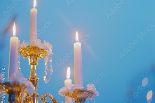 A bunch of candles on a table photo