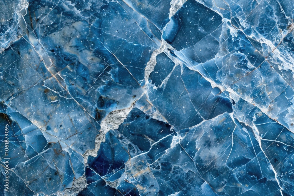 A detailed view of a blue marble surface with intricate patterns and textures A detailed view of a blue marble surface with intricate patterns and textures