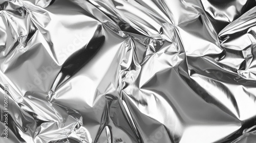 A close-up shot of a sheet of tin foil with intricate details and texture photo