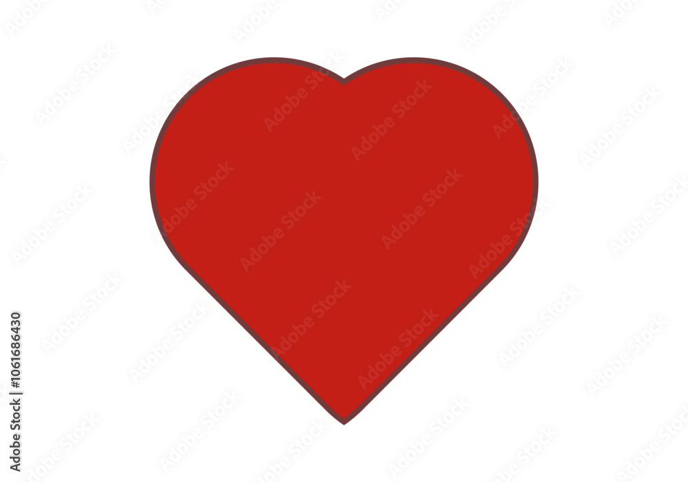 Corazón rojo con trazo rojo oscuro Corazón rojo con trazo rojo oscuro