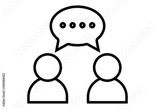 Icono negro de dos personas hablando con bocadillo de hablar