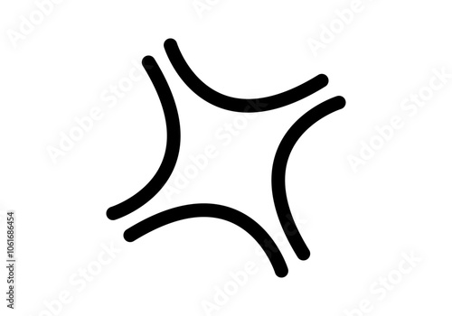 Icono negro de enojo de trazo de pincel