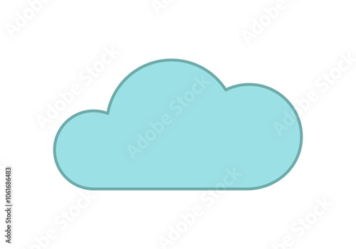 Icono de nube azul en fondo blanco