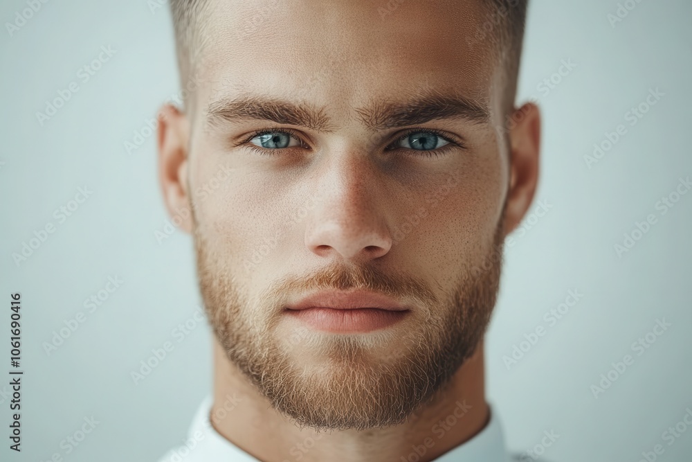 Fototapeta premium Chef Portrait in White Uniform with Focused Expression