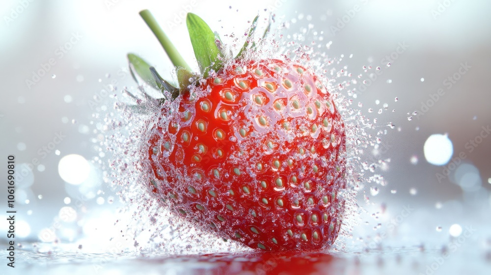 a strawberry with twist, featuring intricate fractal patterns and glowing effects radiating from its surface a strawberry with twist, featuring intricate fractal patterns and glowing effects radiating from its surface
