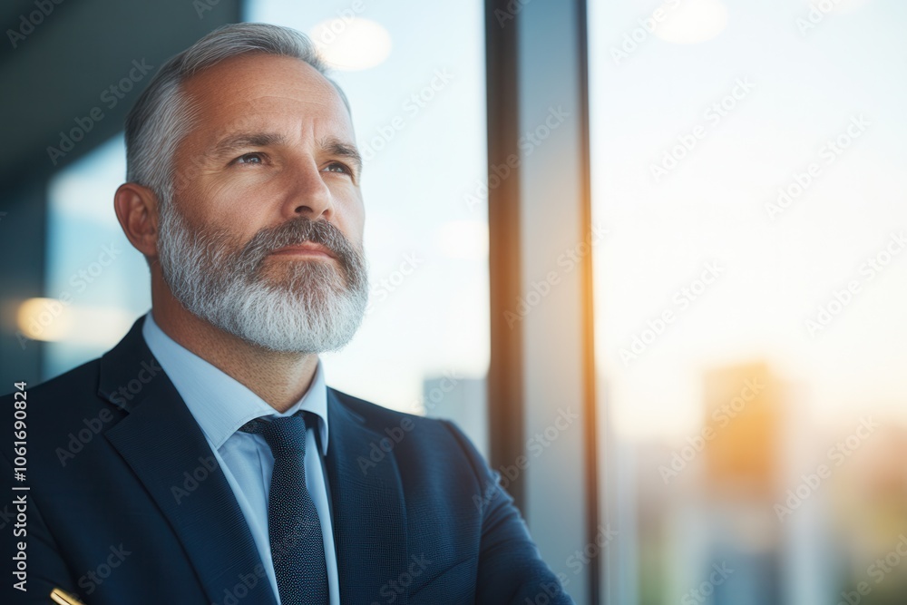 Elderly Business Consultant in Modern Office Setting Elderly Business Consultant in Modern Office Setting