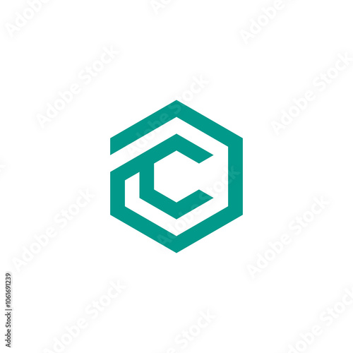 Hexagon Letter C Logo design vector template