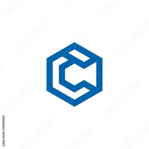 Hexagon Letter C Logo design vector template