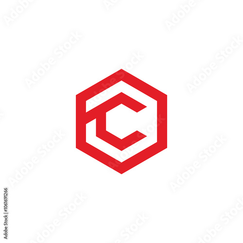 Hexagon Letter C Logo design vector template
