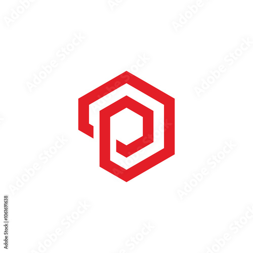 Hexagon Letter P Logo design vector template