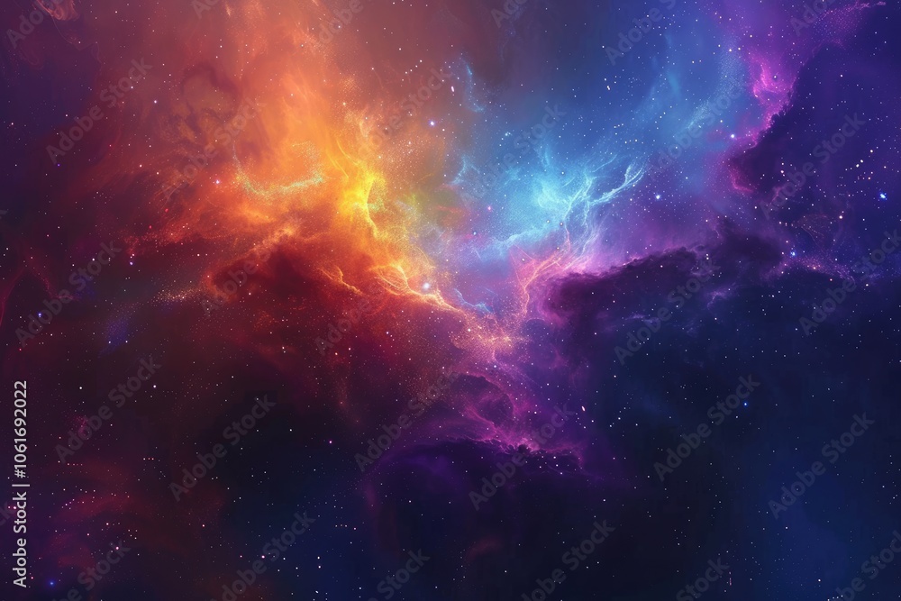 Cosmic Nebula with Vibrant Colors and Stars Cosmic Nebula with Vibrant Colors and Stars