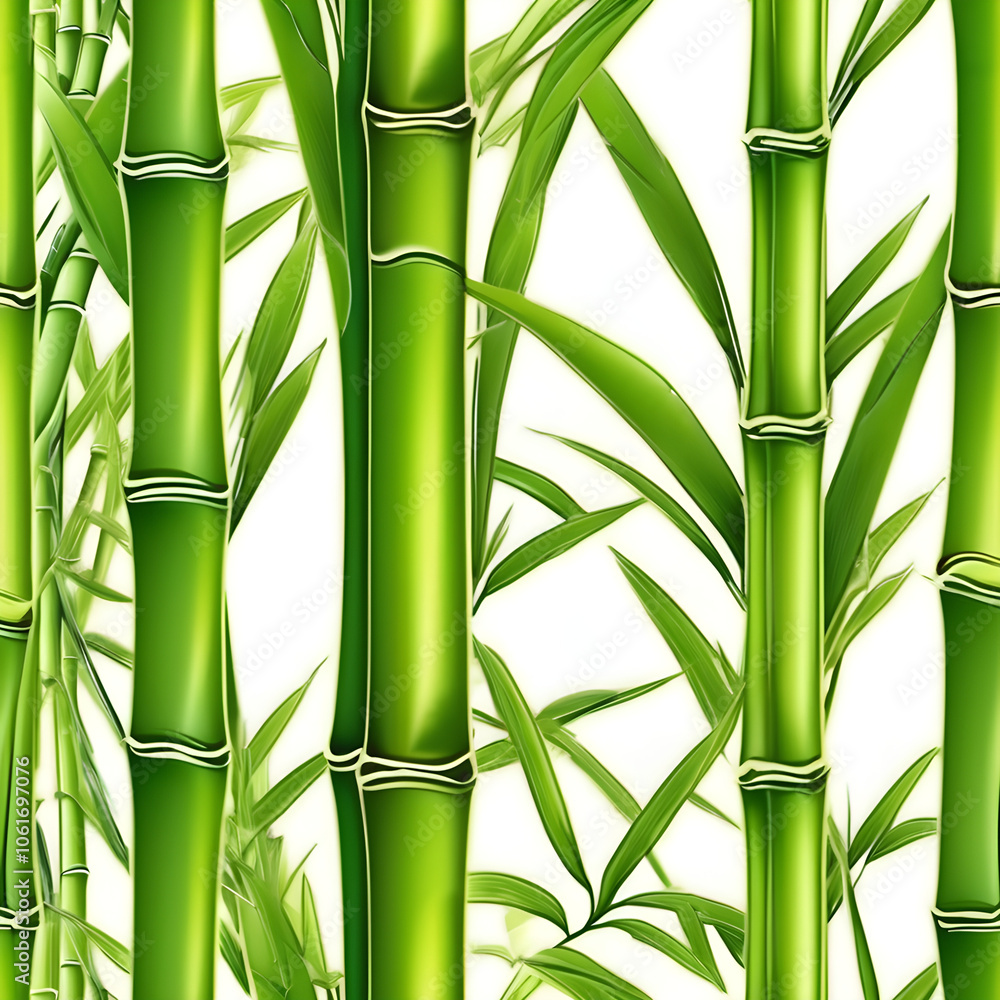 Obraz premium Natural green bamboo pattern, small wood grains that are perfectly connected, fresh colors and thin lines, giving a refreshing and relaxing feeling.