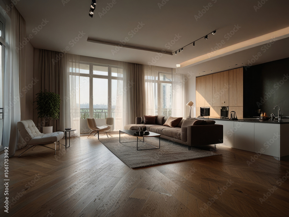 Obraz premium beautiful apartment, interior beautiful room interior decoration