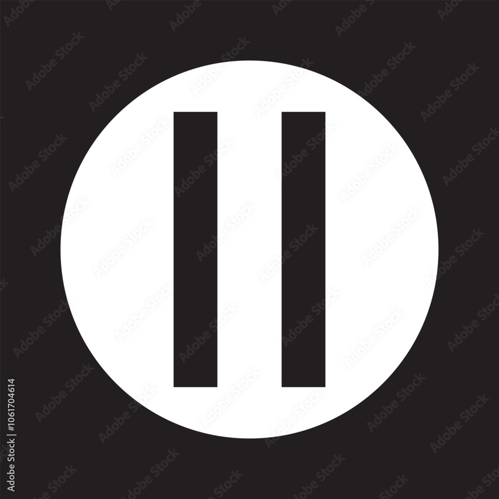 Pause button icon. isolated on black background. Vector illustration. EPS 10 Pause button icon. isolated on black background. Vector illustration. EPS 10