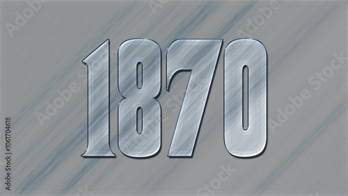 3D Glass effect number design of 1870, glassy background.