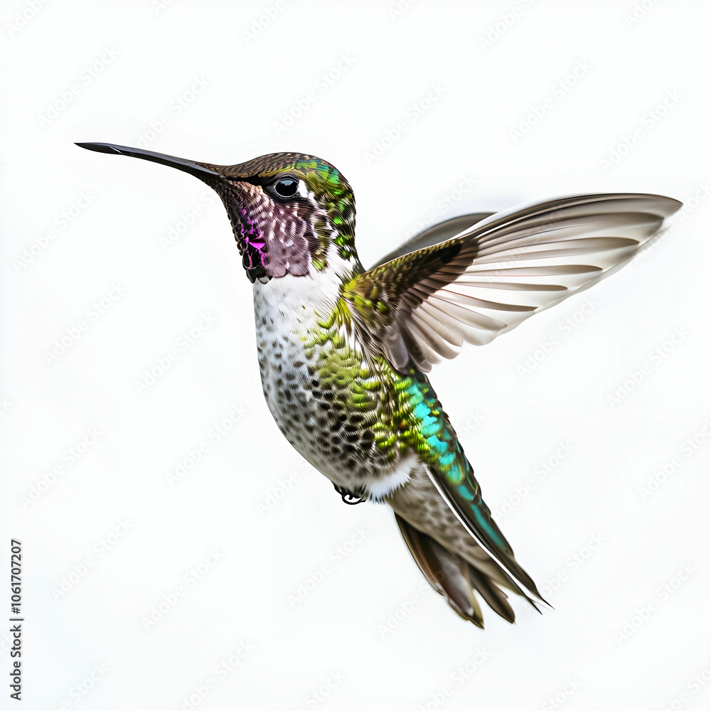 Fototapeta premium humming bird in white back ground