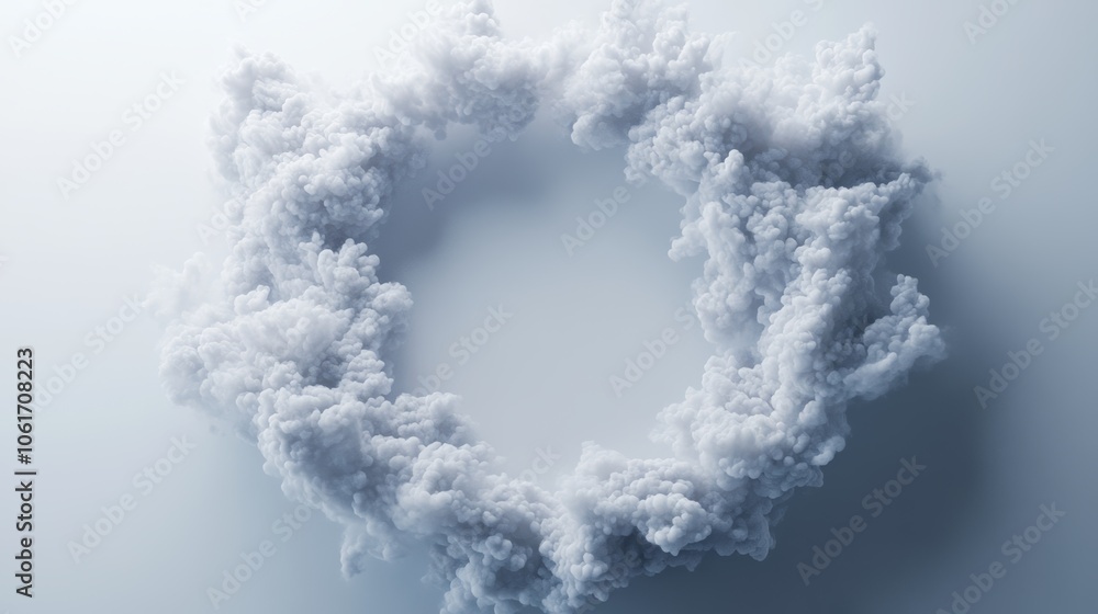 Abstract Smoke Ring White Cloud Frame Minimalist Design Graphic Element Abstract Smoke Ring White Cloud Frame Minimalist Design Graphic Element