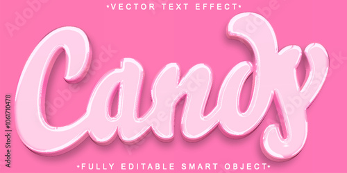 Pink Cute Candy Vector Editable Text Effect Template