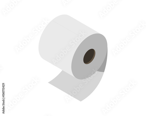 Toilet paper roll or tube icon design, template for wc. Bathroom hygiene icons, kitchen cleaning towel. Blank soft scroll product.