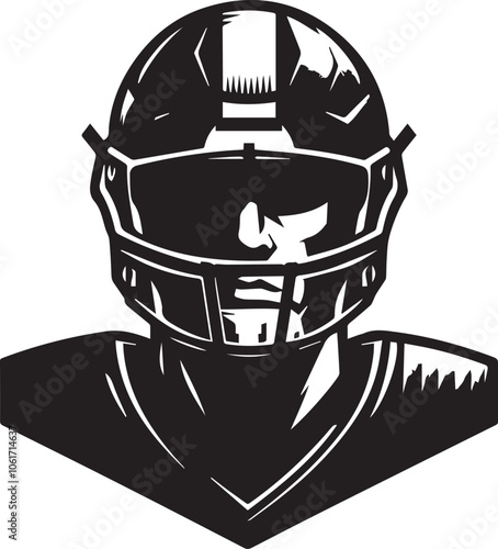Vector illustration of an American football player
