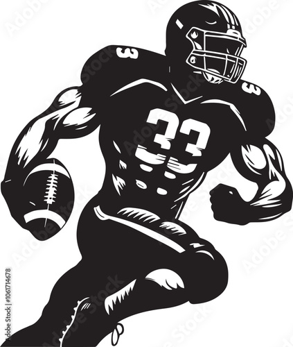 Vector illustration of an American football player