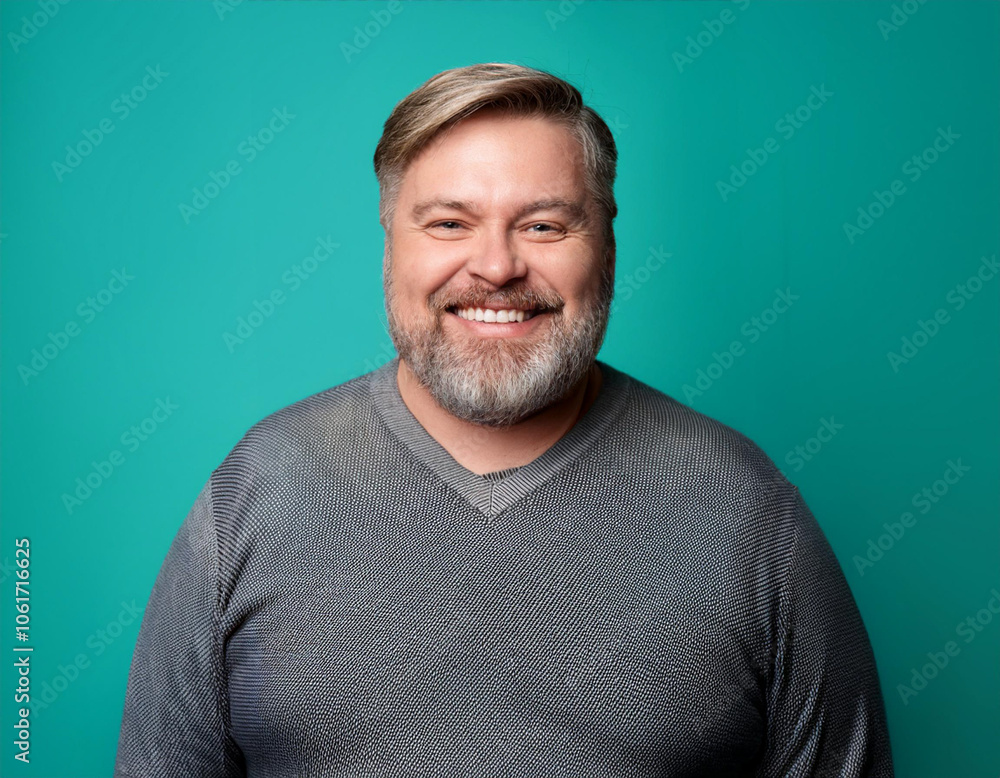 Portrait of Handsome Mature Man Looking Happy and Smiling Against Colored Studio Background Portrait of Handsome Mature Man Looking Happy and Smiling Against Colored Studio Background