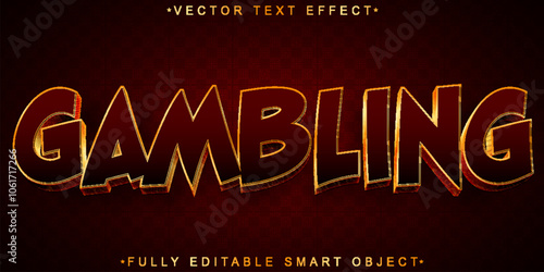 Gambling Vector Fully Editable Smart Object Text Effect