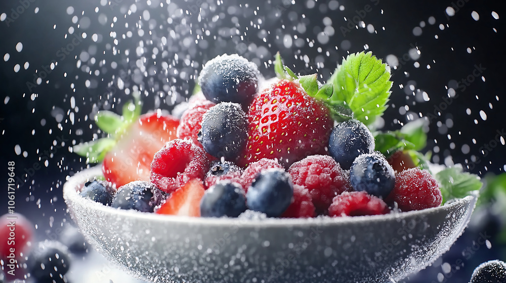 Fresh Berries in a Bowl with Powdered Sugar Sprinkle
Fresh Berries in a Bowl with Powdered Sugar Sprinkle