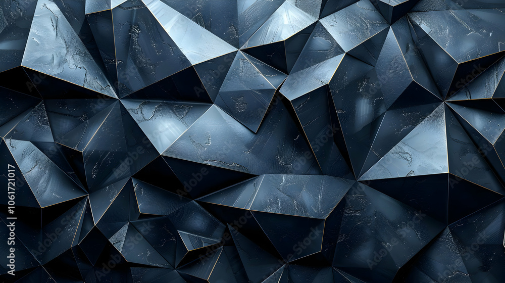 Abstract 3D Background with Geometric Shapes and Golden Lines Abstract 3D Background with Geometric Shapes and Golden Lines