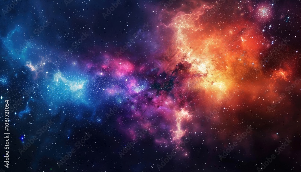 Cosmic Nebula with Stars and Gaseous Clouds Cosmic Nebula with Stars and Gaseous Clouds
