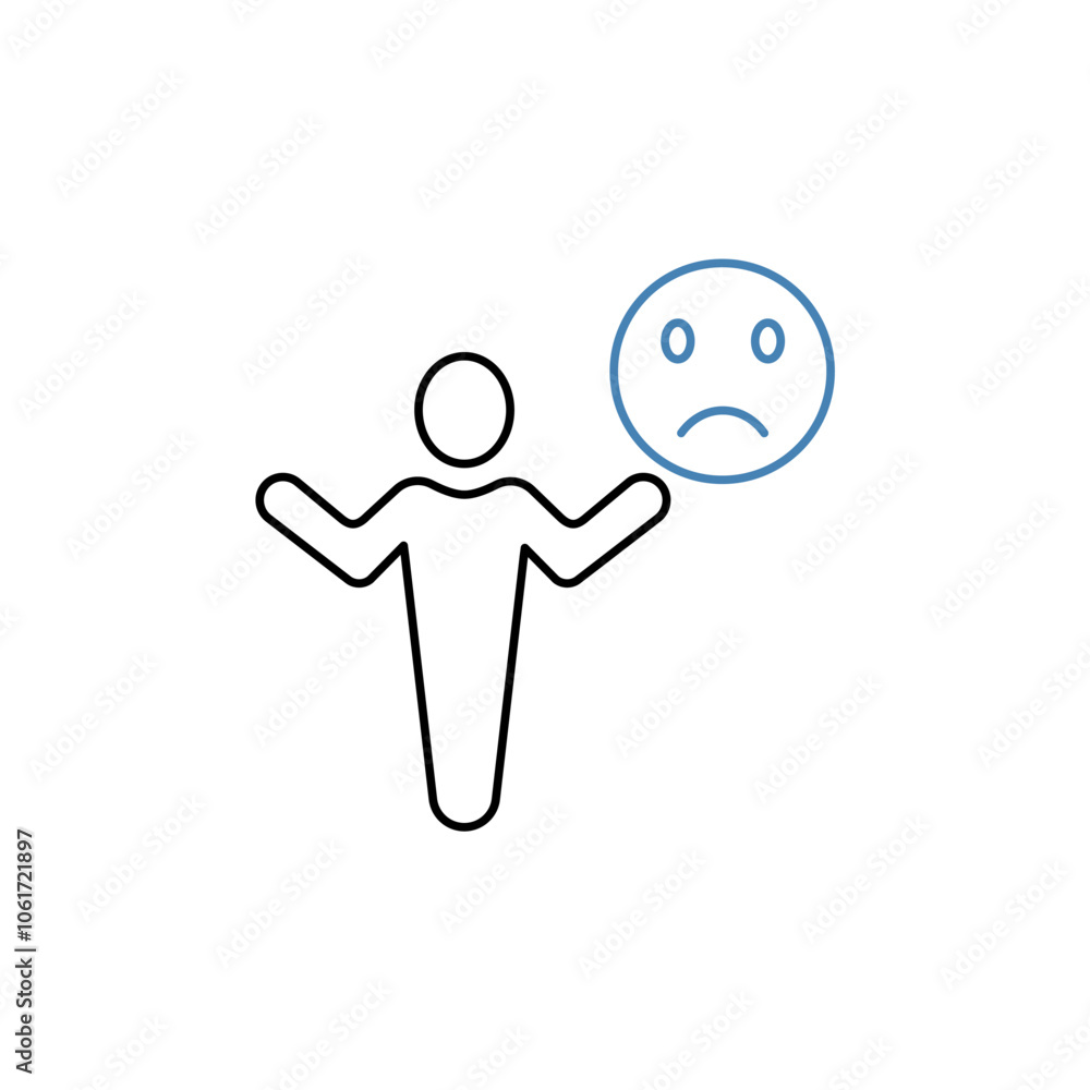 unsatisfied concept line icon. Simple element illustration. unsatisfied concept outline symbol design. unsatisfied concept line icon. Simple element illustration. unsatisfied concept outline symbol design.