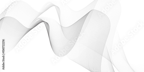 Abstract wave blend lines on transparent background. Design for banner, wallpaper, background and many more. Undulate Grey Wave Swirl, frequency sound wave, twisted curve lines with blend effect. 