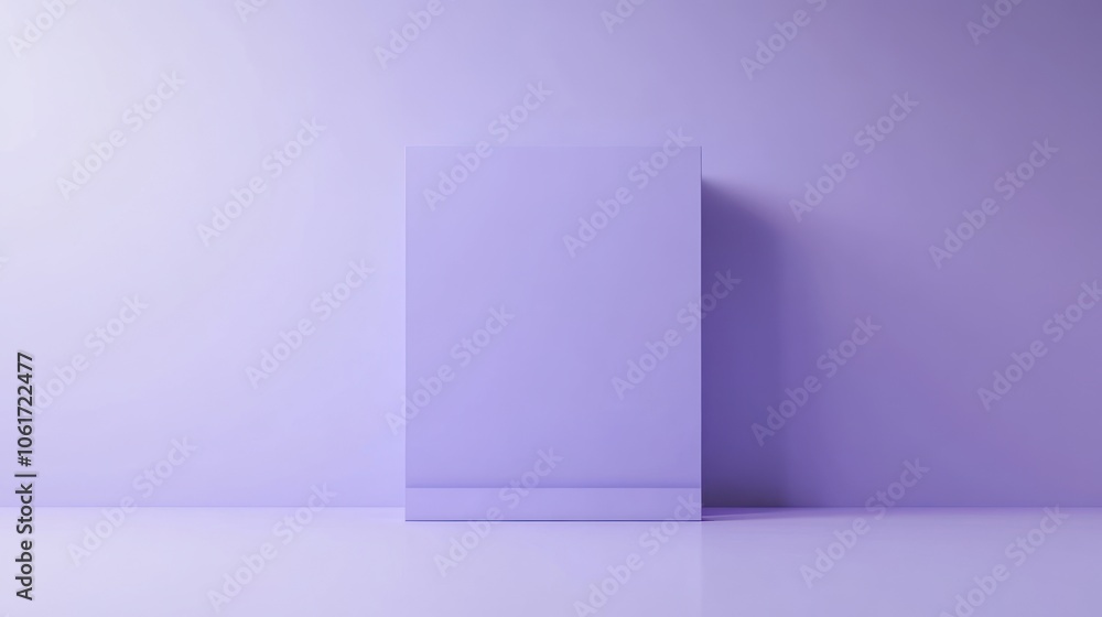 A single, blank, purple rectangle stands on a purple background. A single, blank, purple rectangle stands on a purple background.