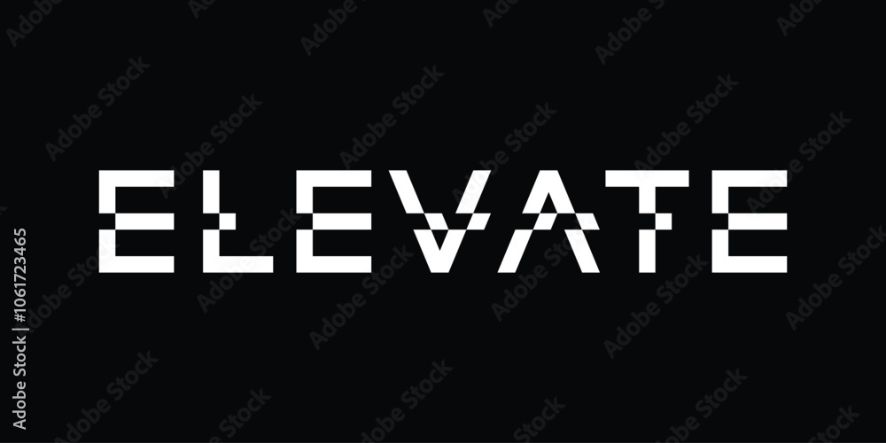 Typography Font Text Elevate, Logo Design Inspiration. Typography Font Text Elevate, Logo Design Inspiration.
