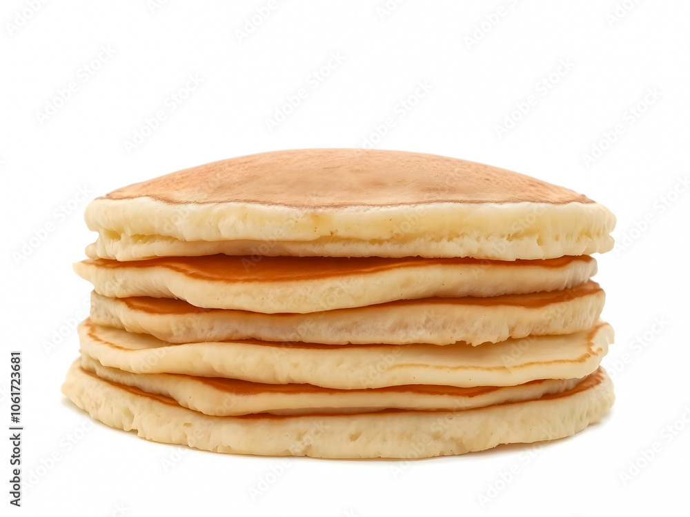 Stack of pancakes isolated on a white background. Close-up. Stack of pancakes isolated on a white background. Close-up.