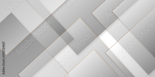 Abstract white and grey geometric overlapping square pattern background with shadow. paper texture design Abstract white background can use for design, background concept, vector illustration.	

