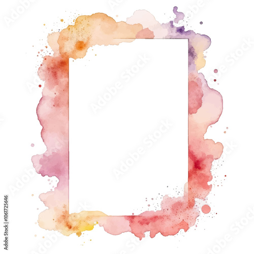 Beautiful watercolor frame in warm, earthy tones.