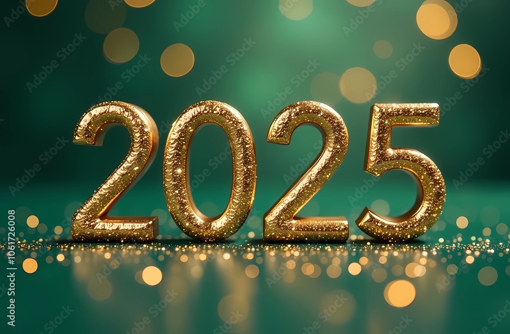 Postcard or banner with wishes for a Happy New Year 2025 