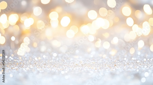 An elegant Christmas bokeh background showcasing scattered white bokeh dots on a clean white canvas.