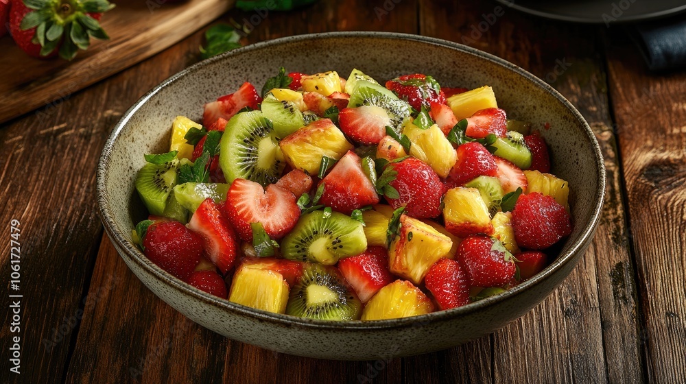 Vibrant Tropical Fruit Salad in a Bowl Vibrant Tropical Fruit Salad in a Bowl
