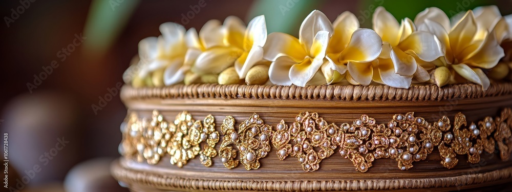 Detailed Craftsmanship of a Banana Leaf Krathong.ntricate craftsmanship, natural materials, cultural heritage, Loy Krathong Festival, Thai traditions, spirituality, wishes and hopes. Detailed Craftsmanship of a Banana Leaf Krathong.ntricate craftsmanship, natural materials, cultural heritage, Loy Krathong Festival, Thai traditions, spirituality, wishes and hopes.