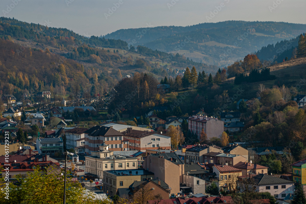Fototapeta premium Muszyna , Jesienny widoki, Dolina Popradu, Małopolska, Poland